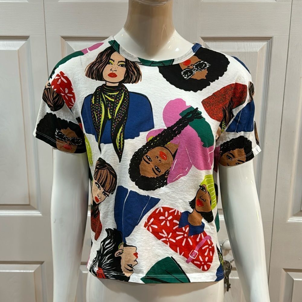 Graphic Portrait Short-Sleeve Tee - White Multi